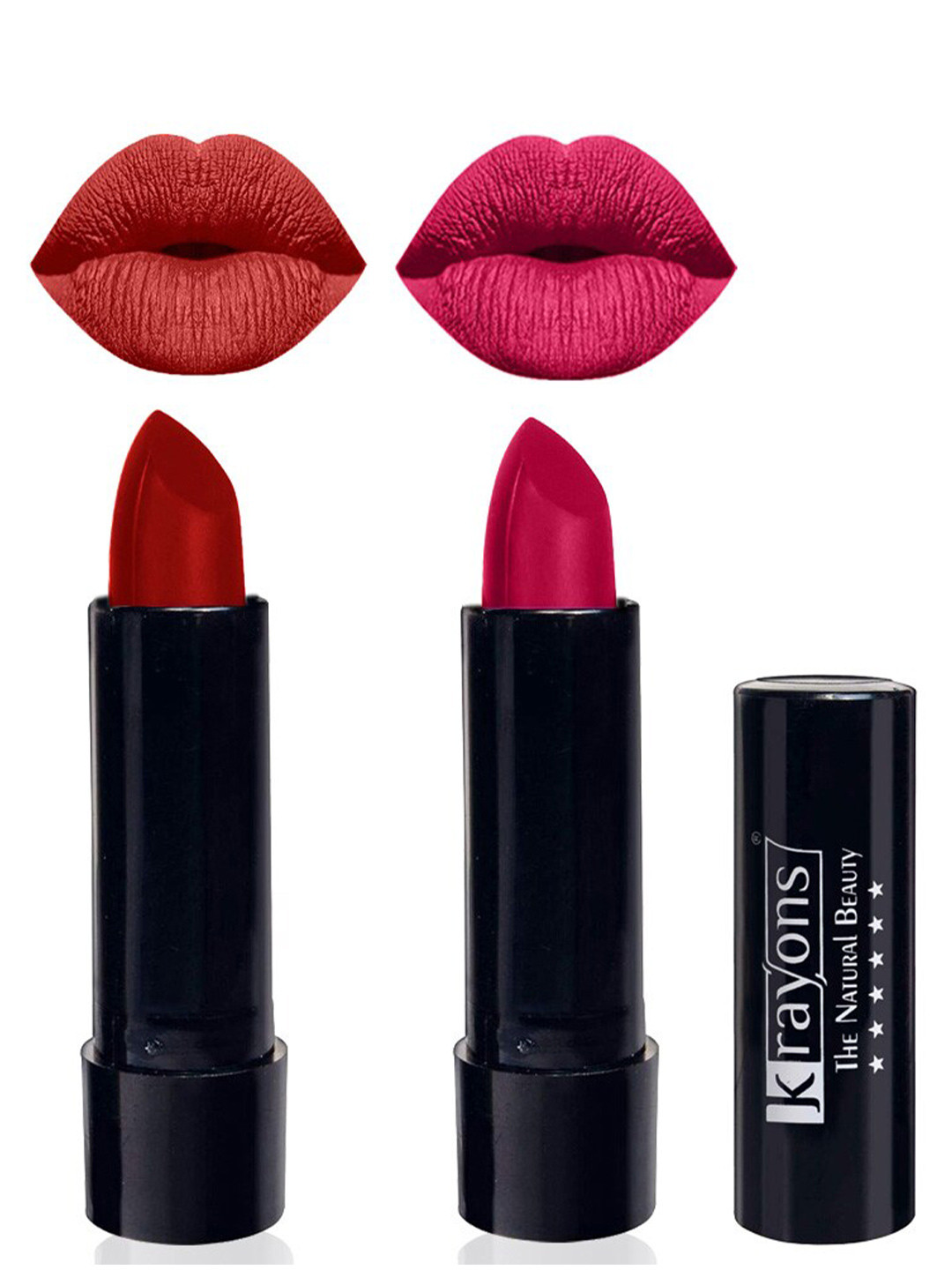 krayons The Natural Beauty Set Of 2 Matte Lipsticks - Centre Stage 183 & Pink Lips184