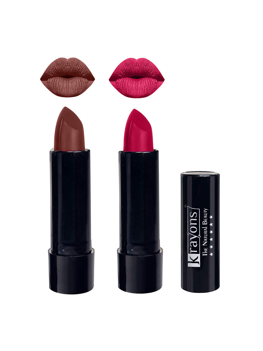 krayons The Natural Beauty Set Of 2 Matte Lipsticks - Brick Tone 156 & Pink Lips 184