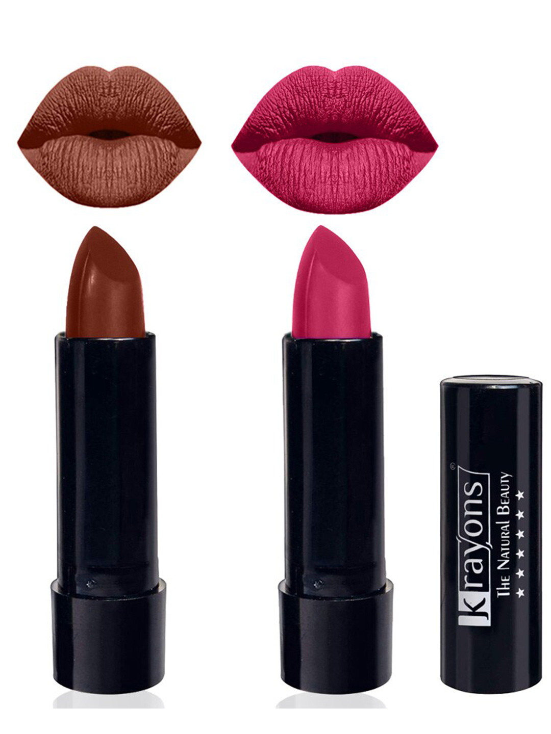 krayons The Natural Beauty Set Of 2 Matte Lipsticks - Chocolate Mocha 167 & Angel Pink 171