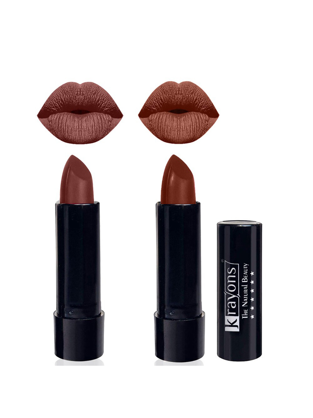 krayons The Natural Beauty Set Of 2 Matte Lipsticks - Brick Tone 156 & Chocolate Mocha 167