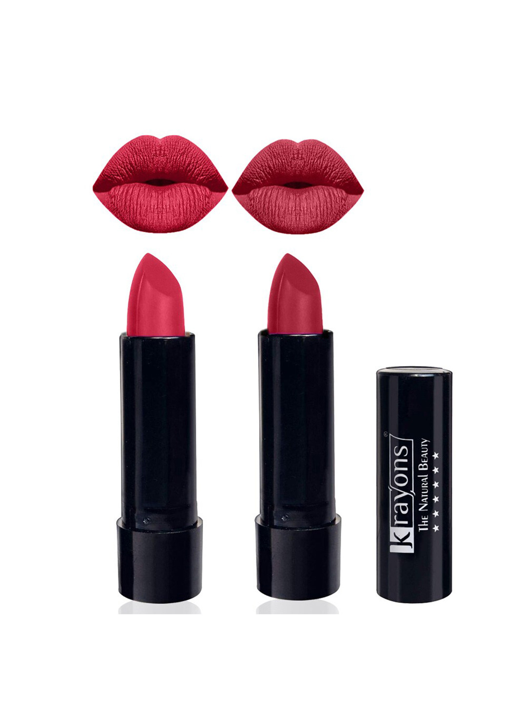 krayons The Natural Beauty Set Of 2 Matte Lipsticks - First Crush 160 & Orange Tango 186