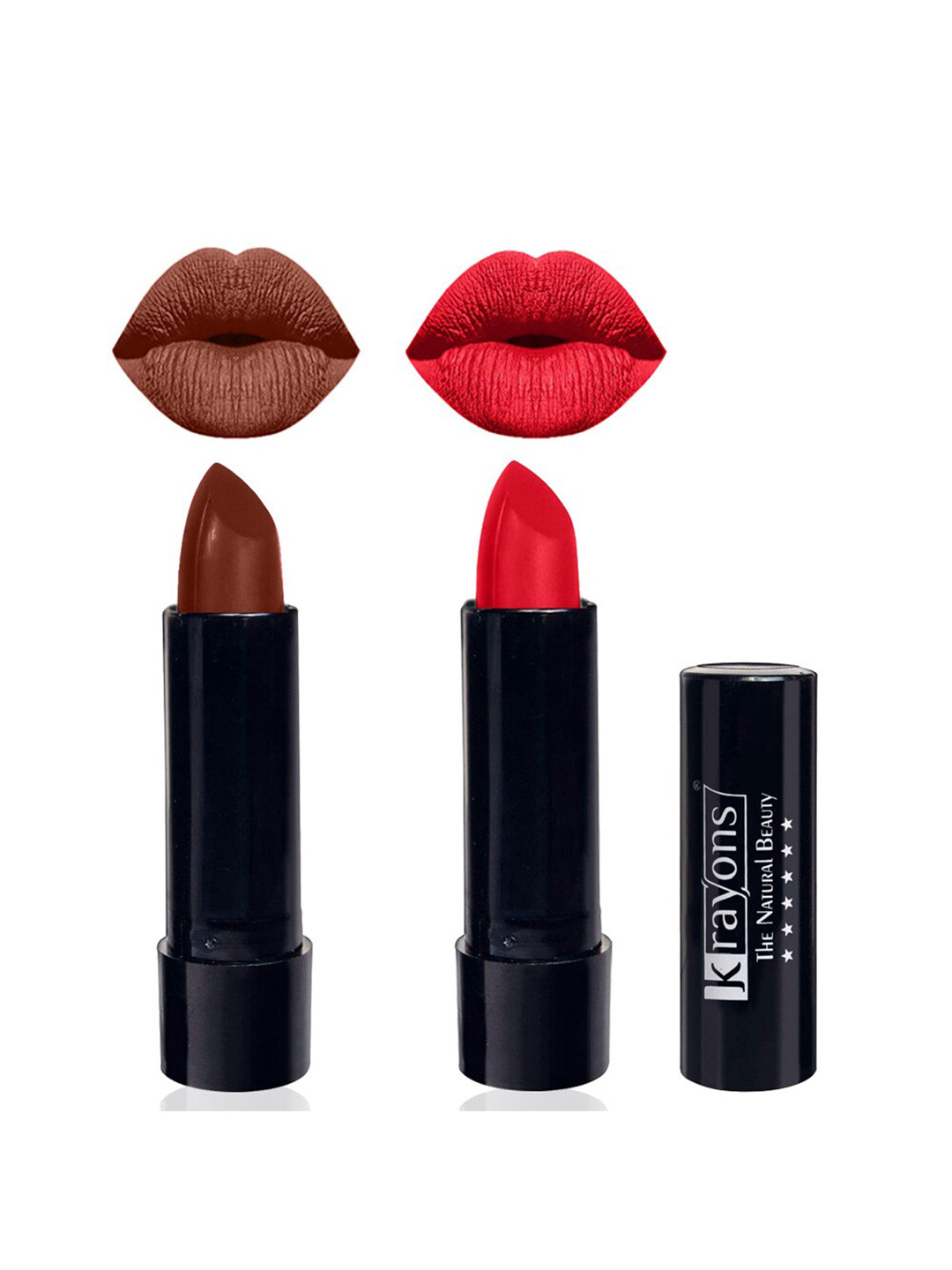 krayons The Natural Beauty Set Of 2 Matte Lipsticks - Chocolate Mocha167 & Orange Crush173