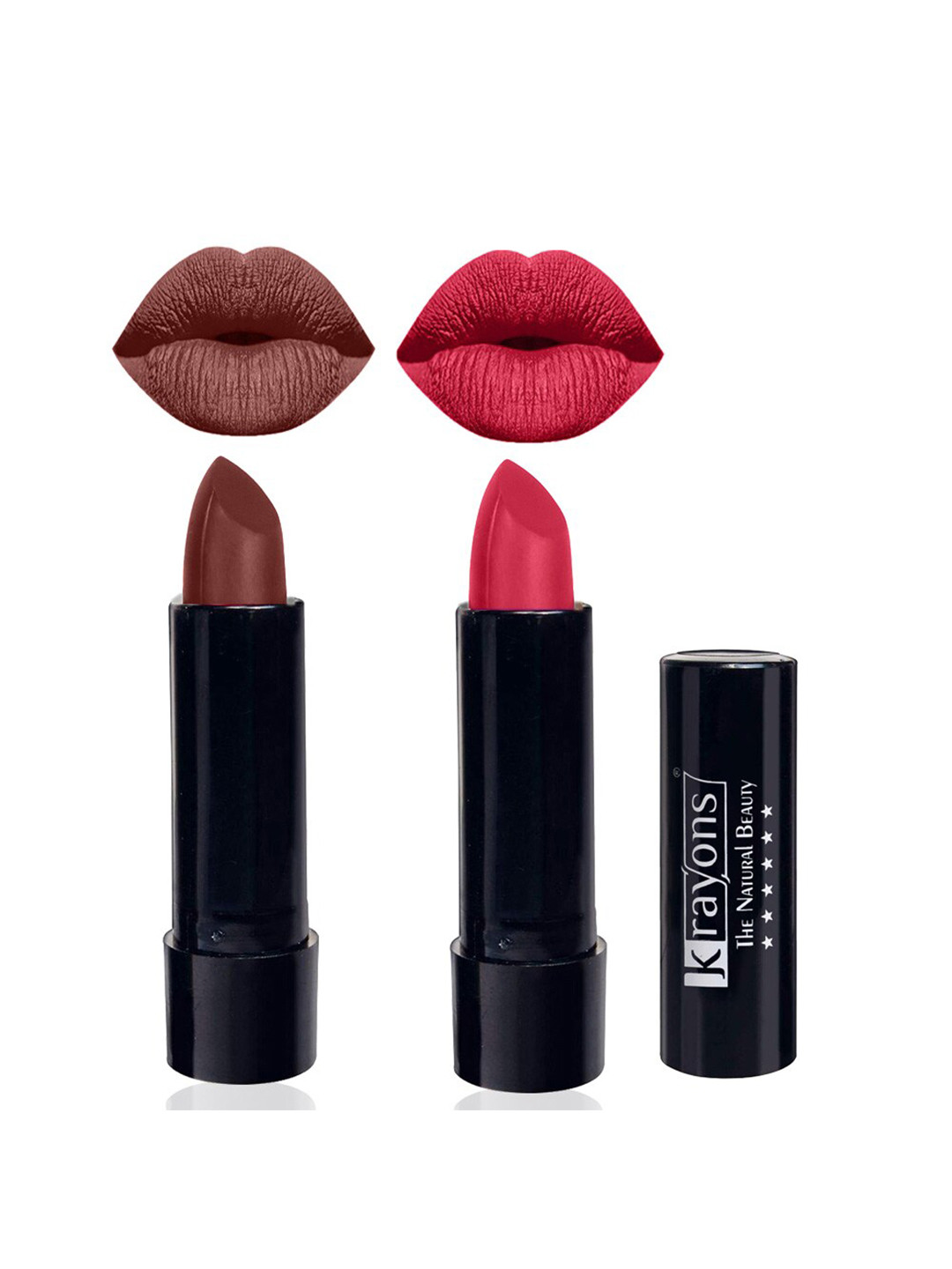 krayons Set Of 2 Cute Pop Waterproof & Moisturizing Matte Lipsticks - 3.5 g Each