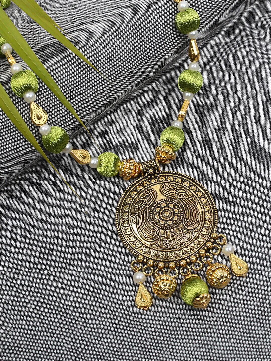 AKSHARA Gold-Plated Silk Thread Necklace