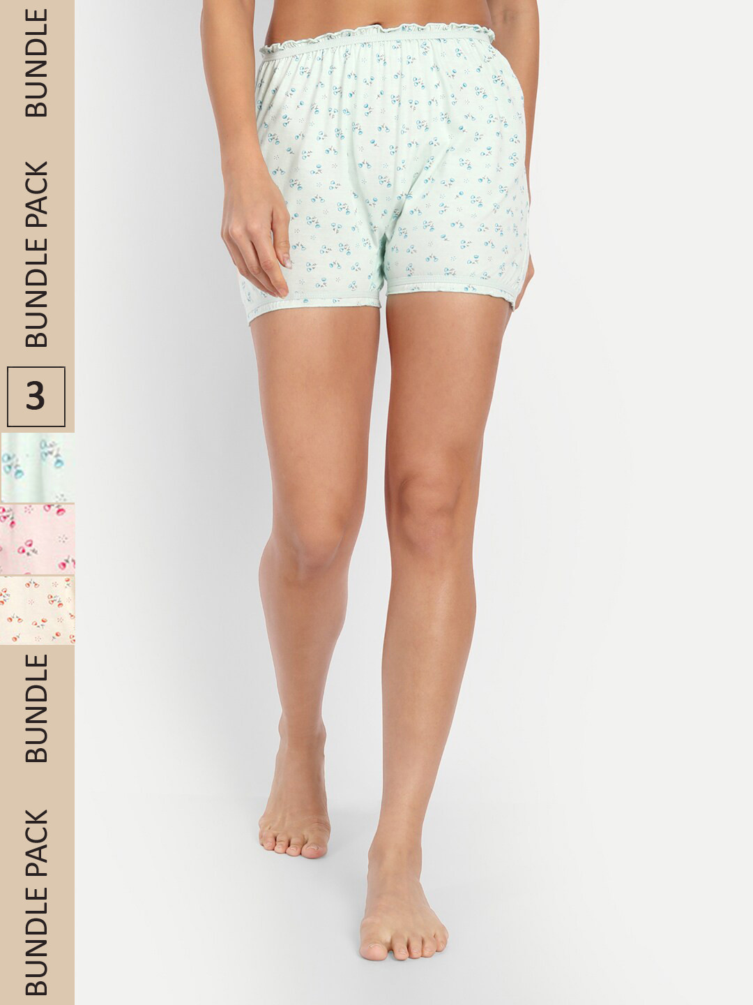 BLAZON Women Pack of 3 Cotton Printed Lounge Shorts