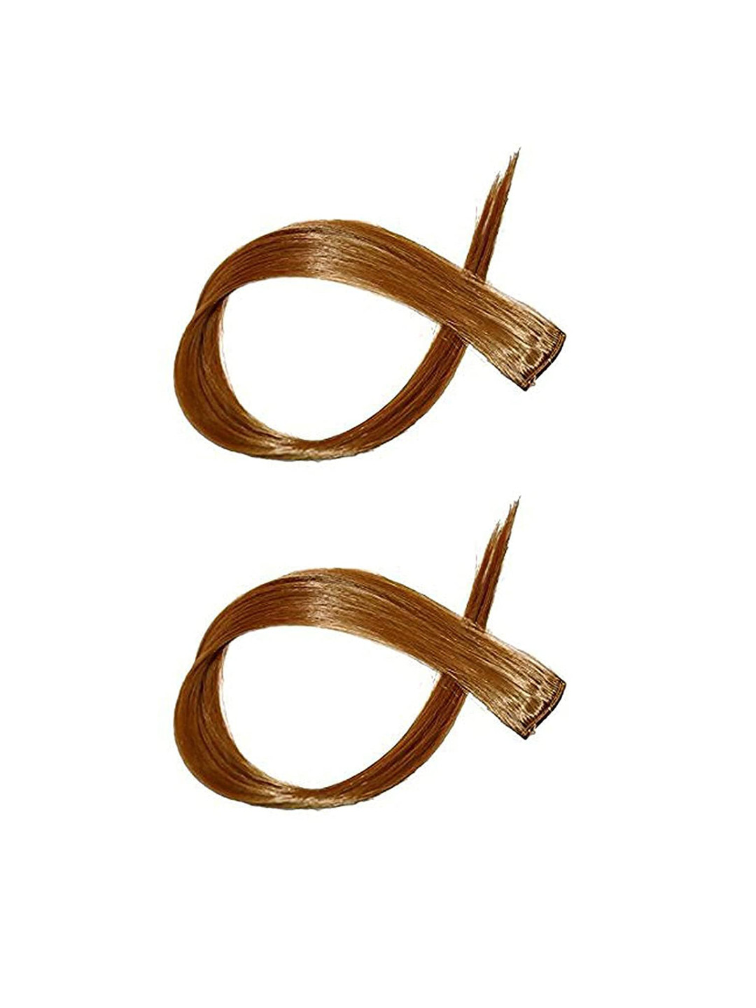 CHRONEX Set Of 2 Straight Single Clip Hair Streak Color Hair Extension - Brown