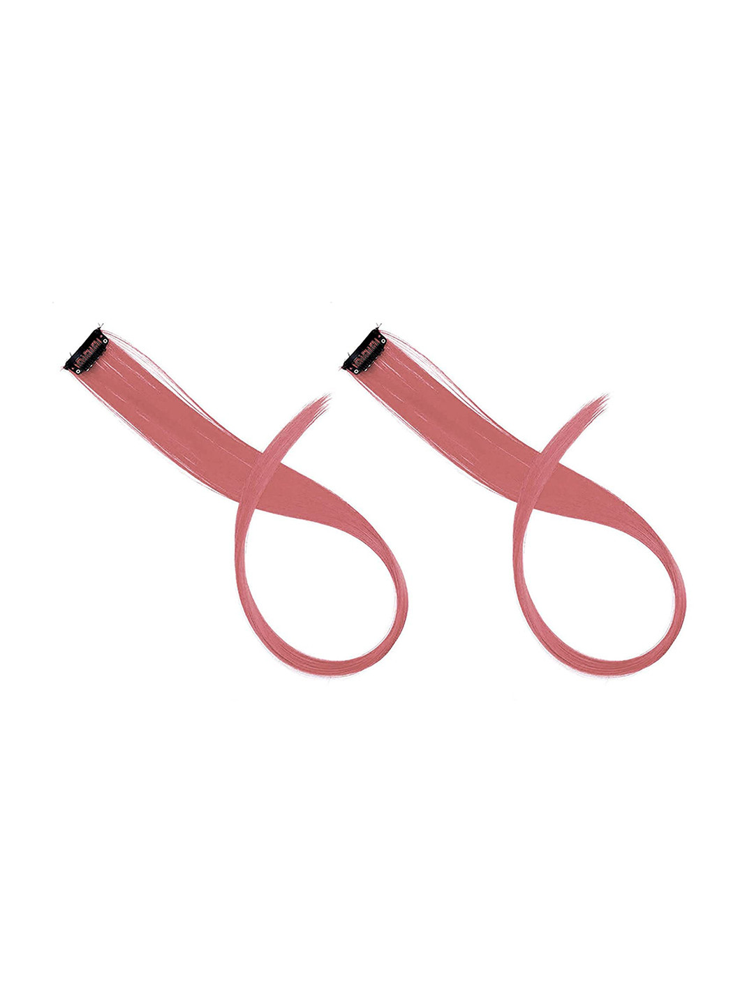 CHRONEX Set of 2 Straight Single Clip Streak Hair Extension - Peach