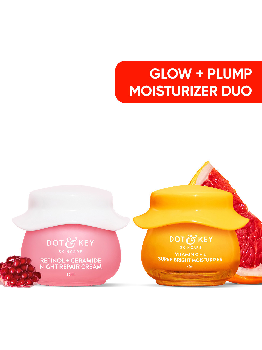 DOT & KEY Set of Retinol Night Cream + Super Bright Glow Moisturizer - 60 ml Each