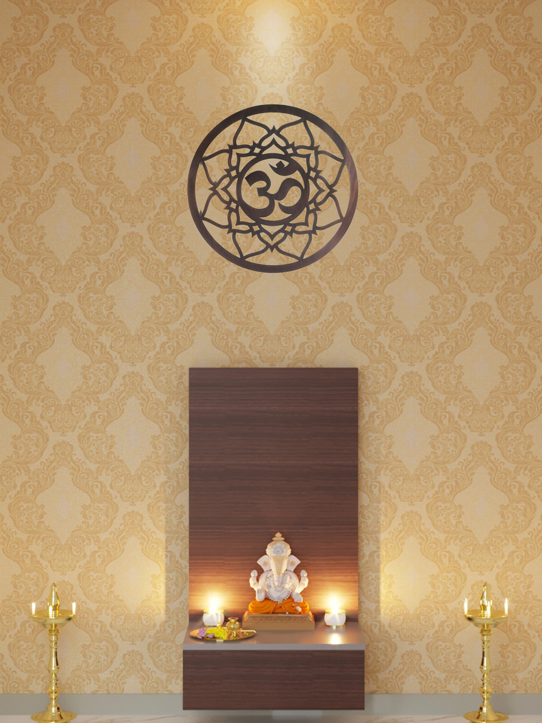 BS AMOR Bronze Colored Metal Om Wall Hanging Decor