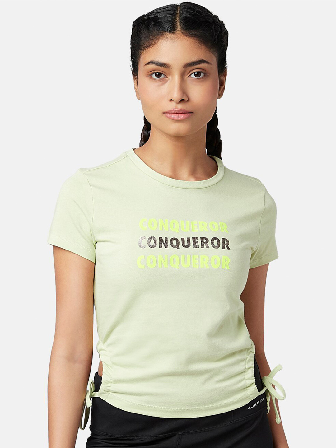 Ajile by Pantaloons Printed Wasit Tie Ups Cotton Top