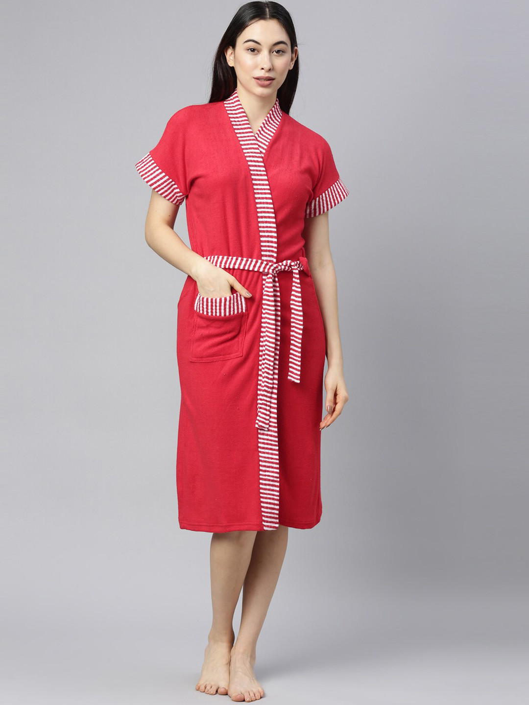 GOLDSTROMS Women Red Cotton Bath Robe