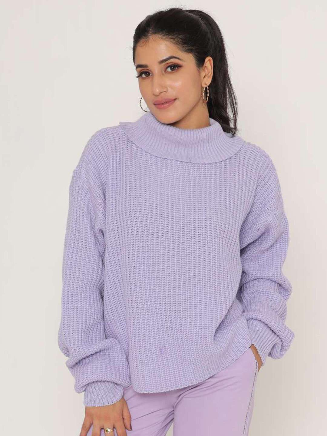 KASMA Women Drop Shoulders Wool Pullover