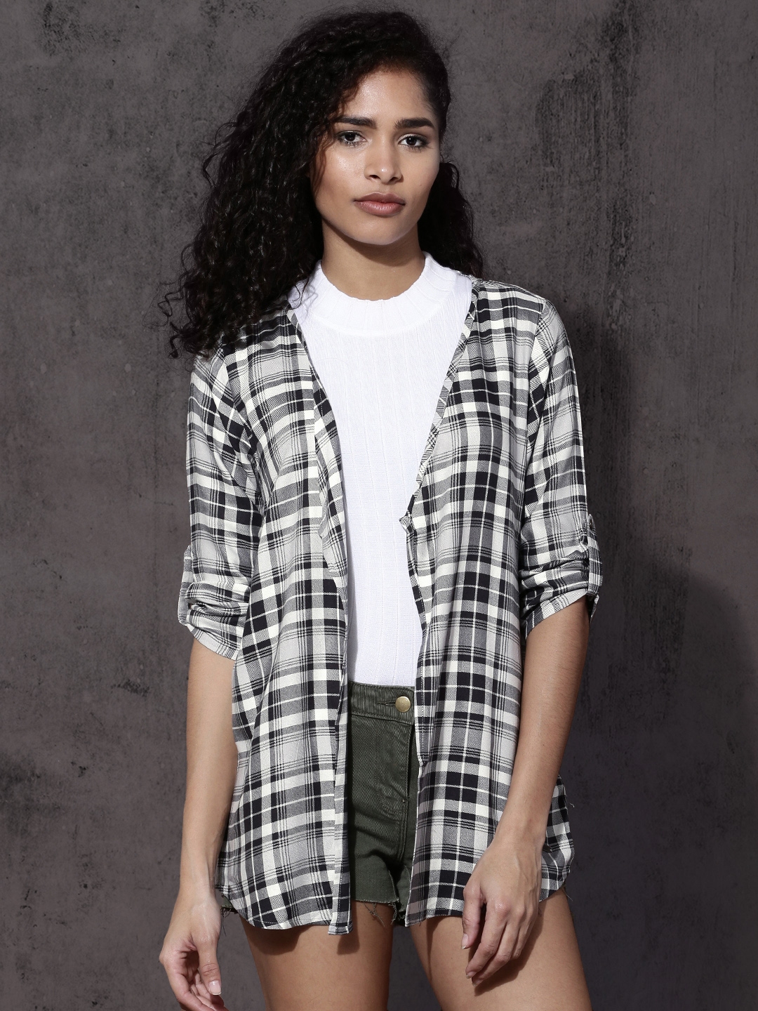 Checkered sales long shrug