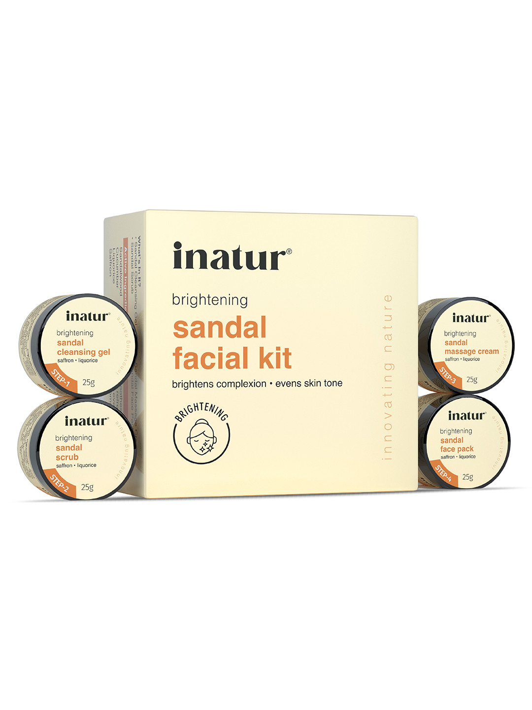 Inatur 4-Piece Sandal Fairness Facial Pack 100 g