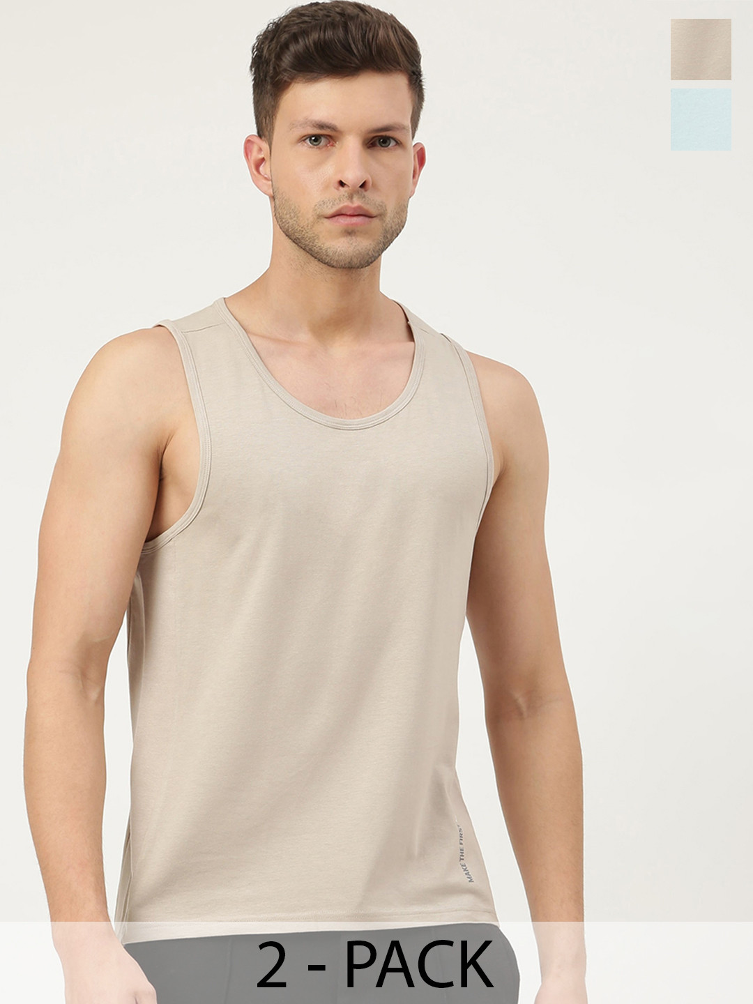 FREECULTR Men Pack Of 2 Anti-Microbial Breath-Tech Bamboo Cotton Innerwear Gym Vests