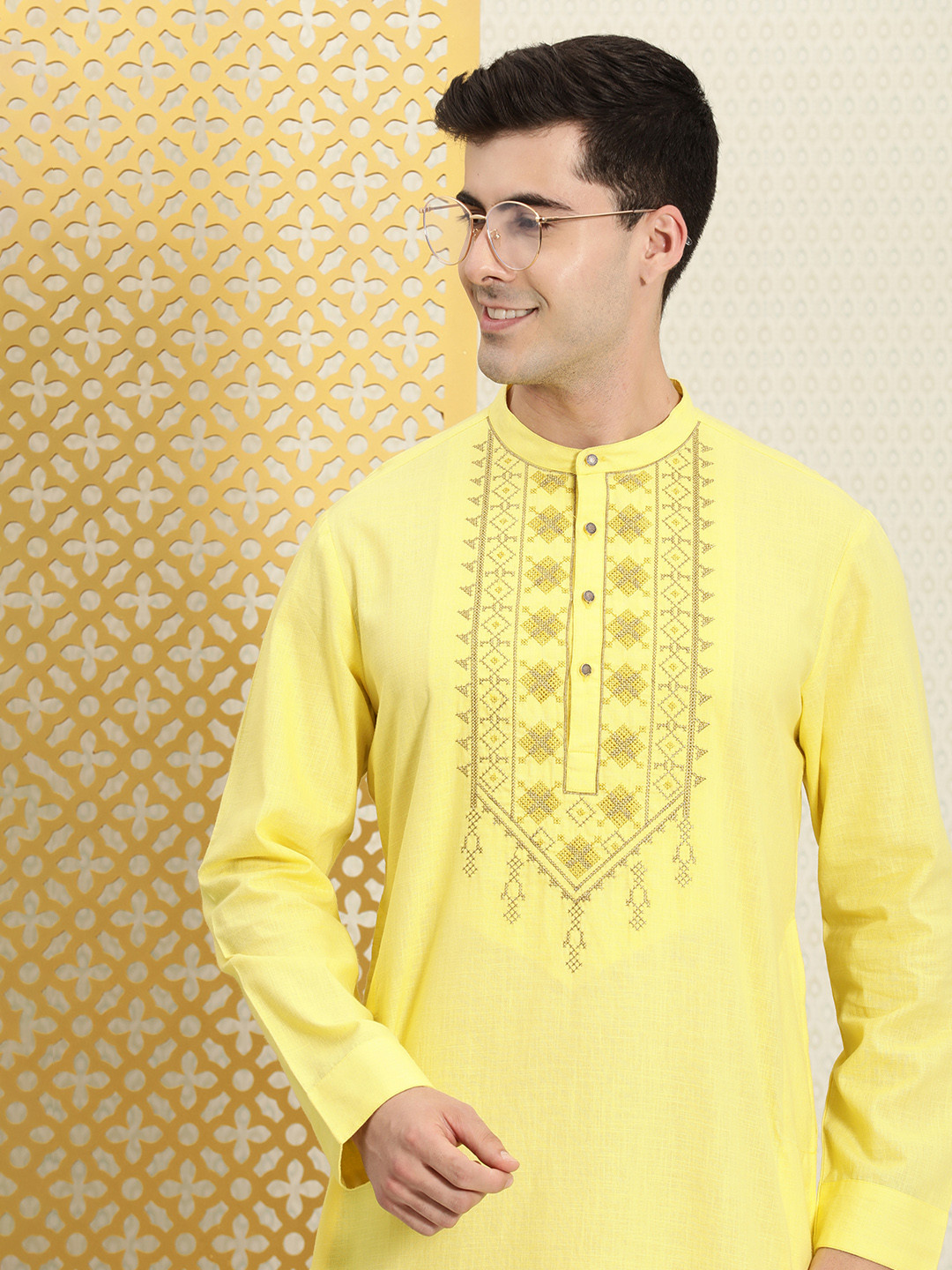 House of Pataudi  Jashn Yoke Design Zari Work Kurta