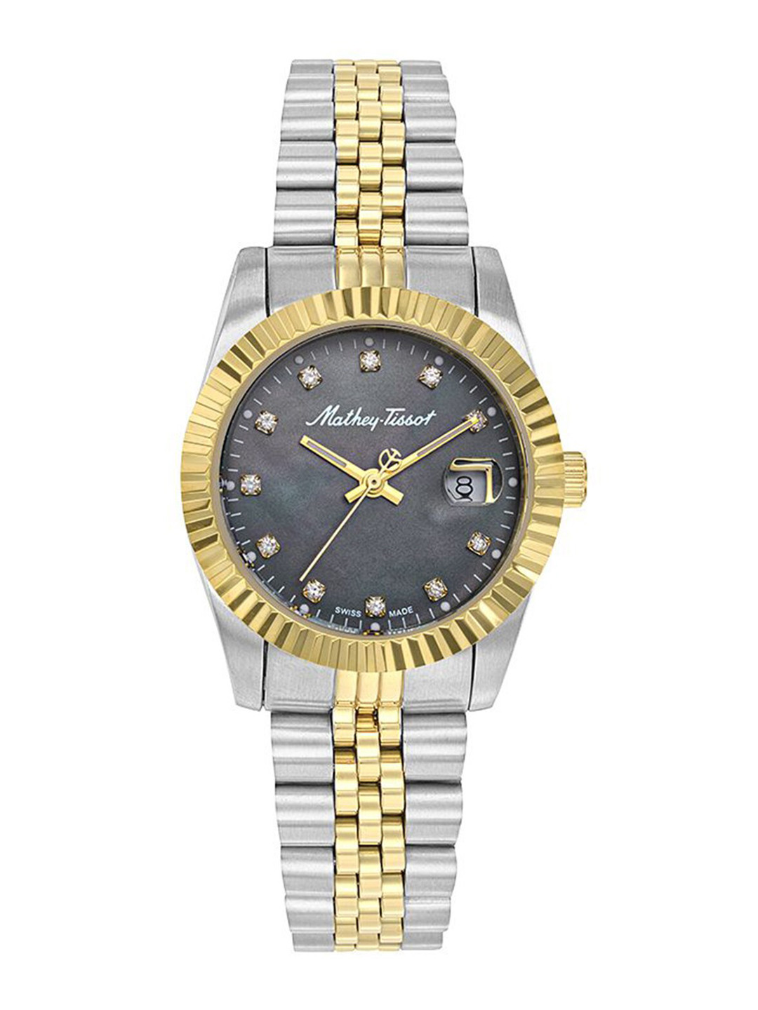 Mathey-Tissot Women Swiss Made Quartz Analog Black Dial Watch D910BN