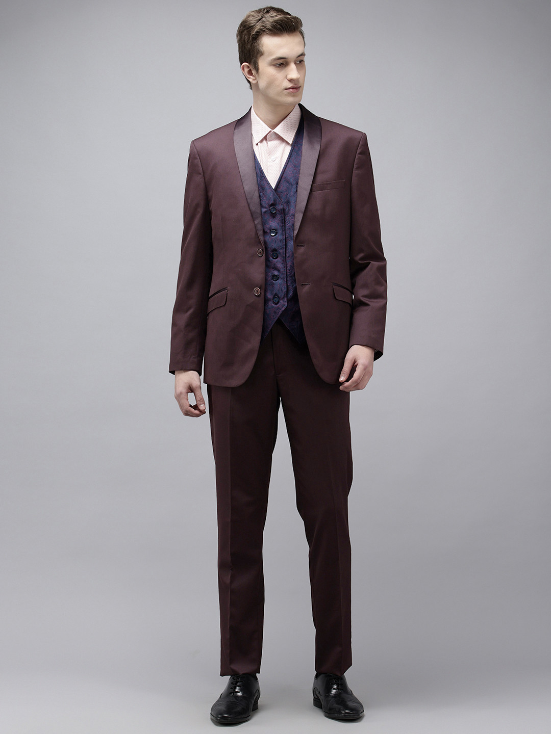 Van Heusen Slim Fit Single-Breasted Three-Piece Party Suits