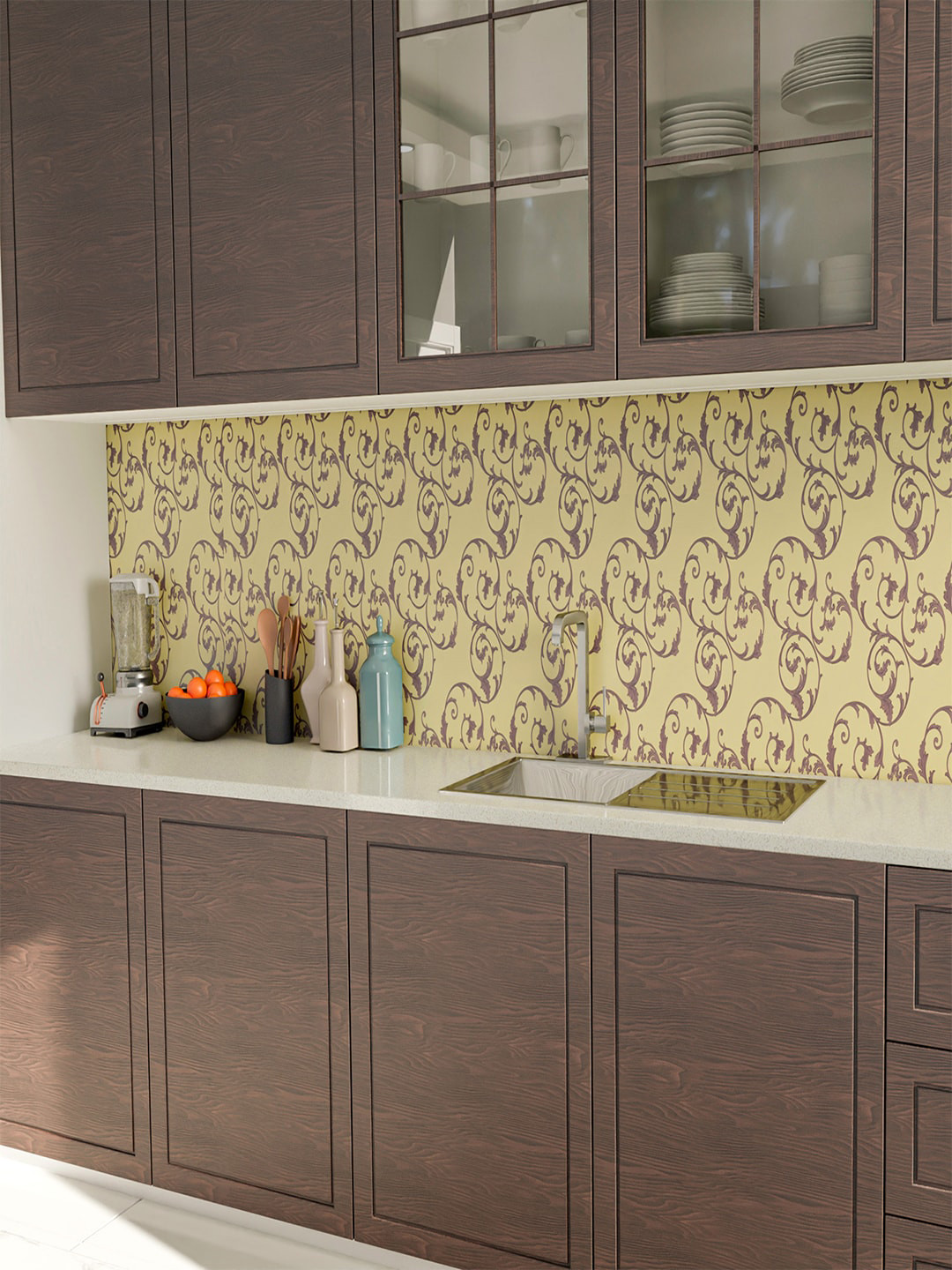 Kuber Industries Yellow Printed Decorative Wall Sticker