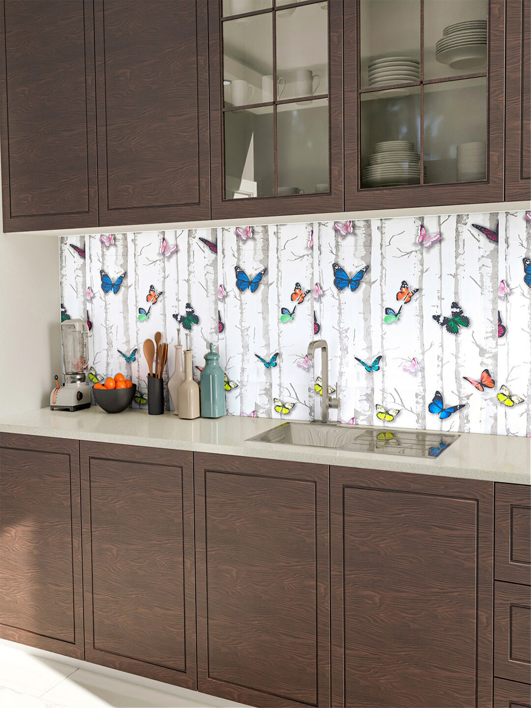 Kuber Industries White Printed Decorative Wall Sticker
