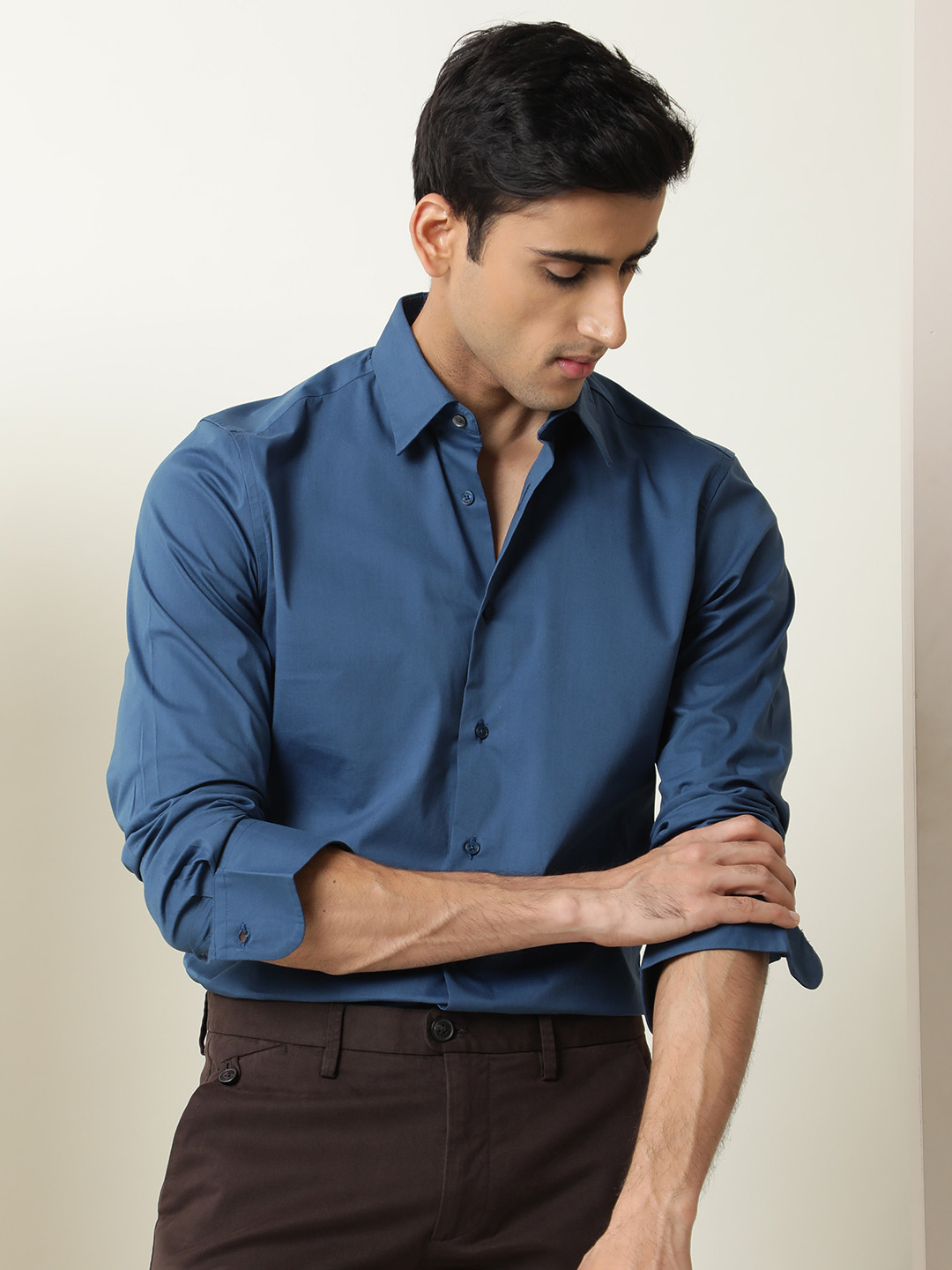 RARE RABBIT Men Benedict Comfort Slim Fit Cotton Shirt