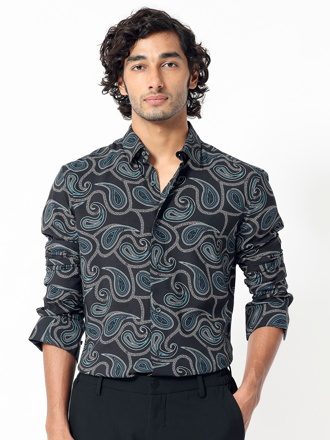 RARE RABBIT Men Baxon Slim Fit Printed Shirt