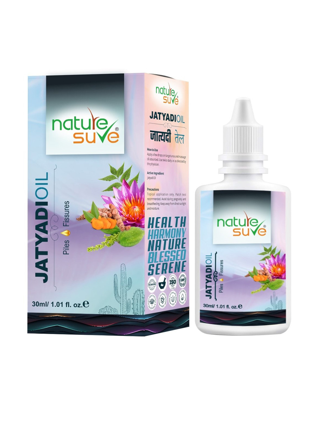 Nature Sure Jatyadi Massaging Body Oil For Piles and Fissures - 30ml