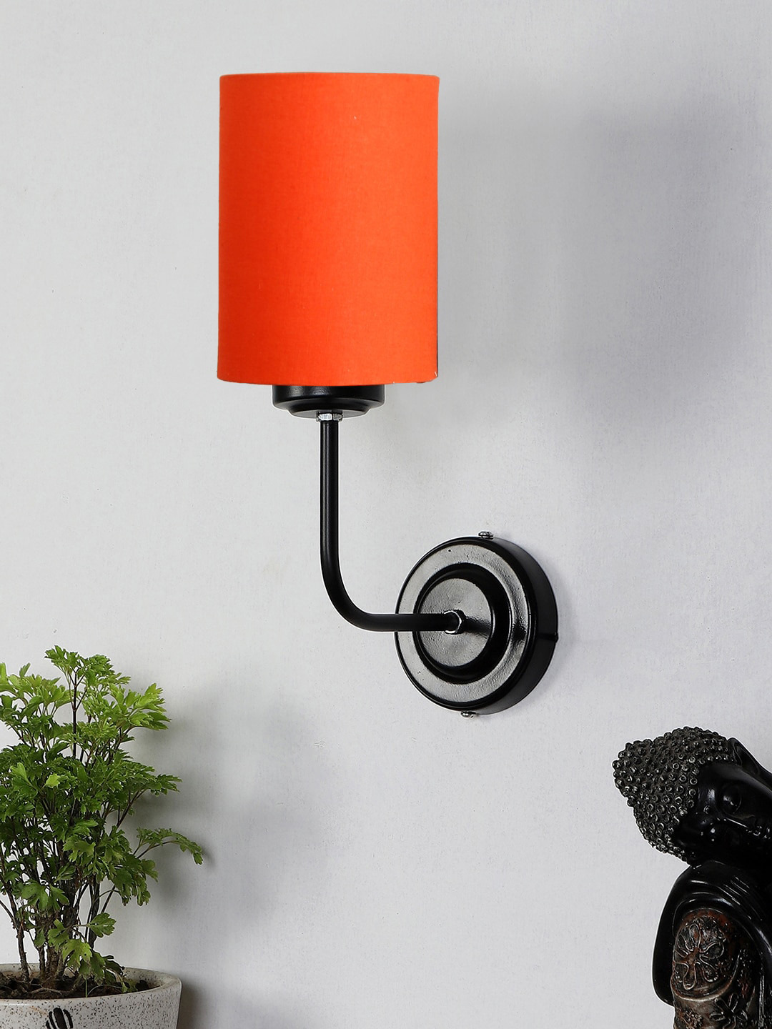 Devansh Orange Coloured Cotton Shade Wall Mounted Lamps