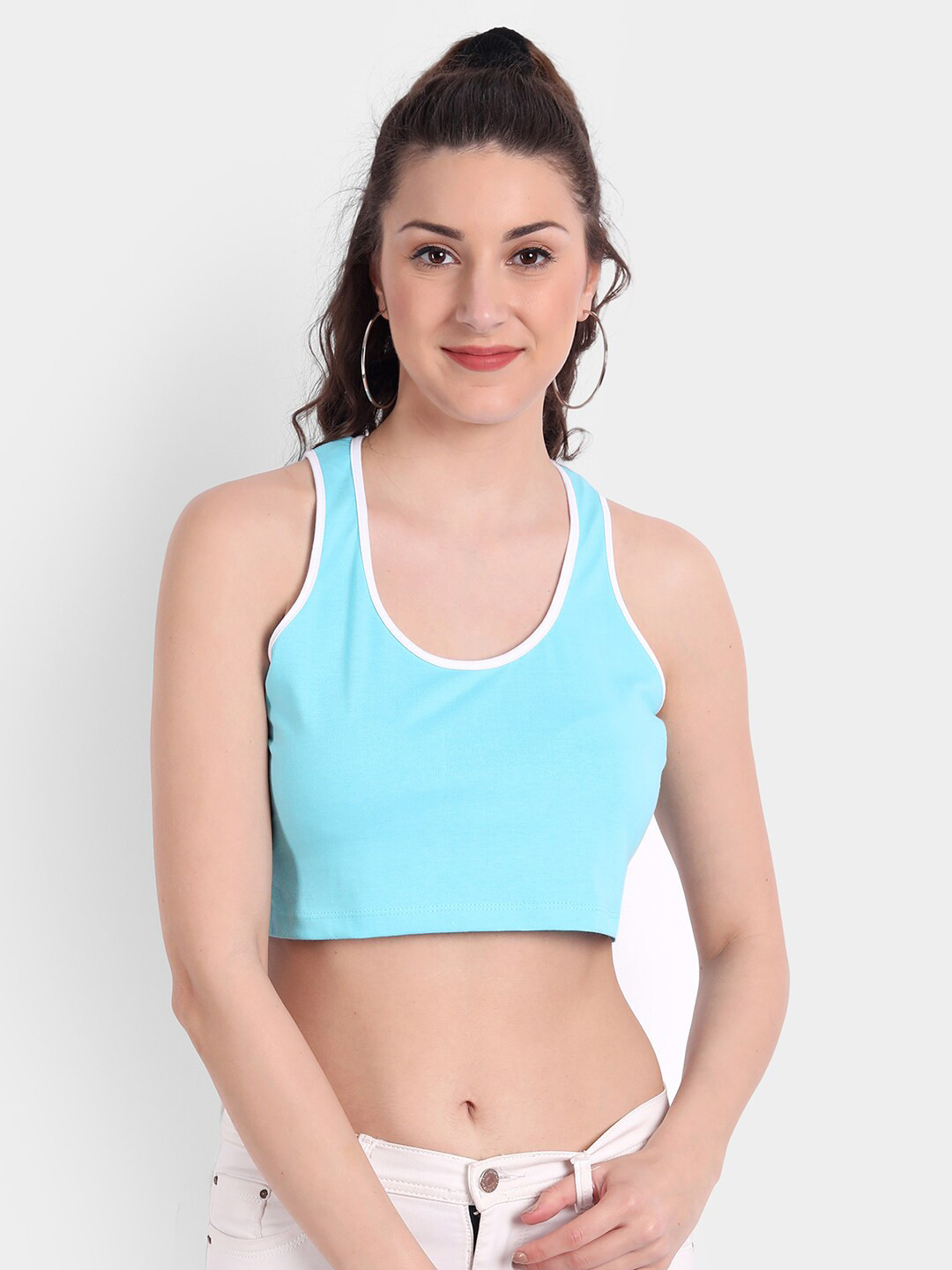 COLOR CAPITAL Pure Cotton Crop Top