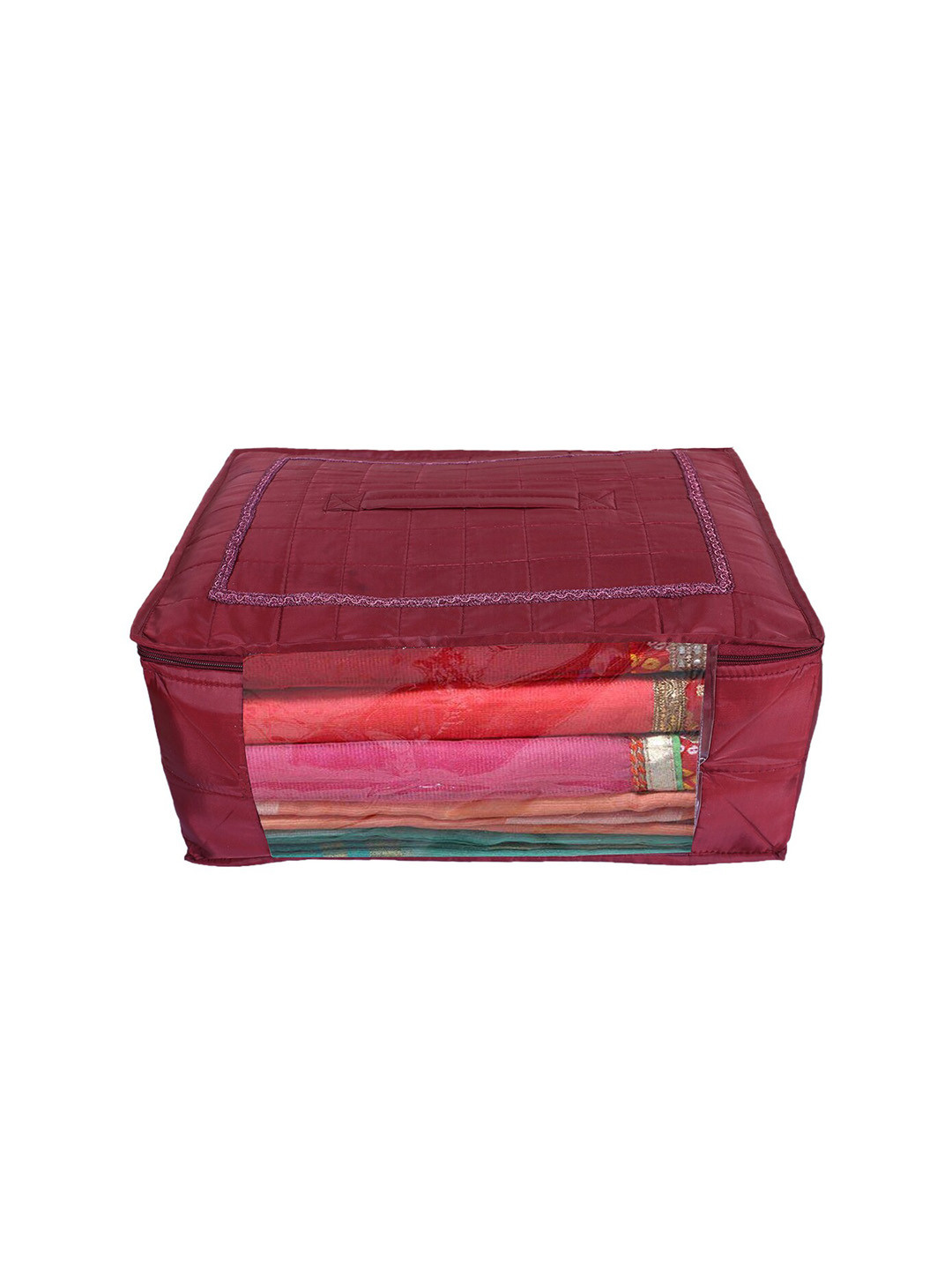 Kuber Industries Maroon Parachute Foldable Clothes Saree Cover Organizer