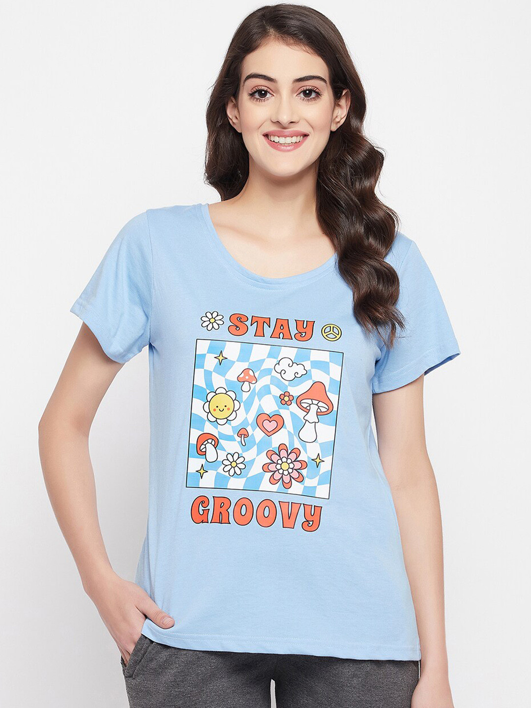 Clovia Graphic & Text Print Top