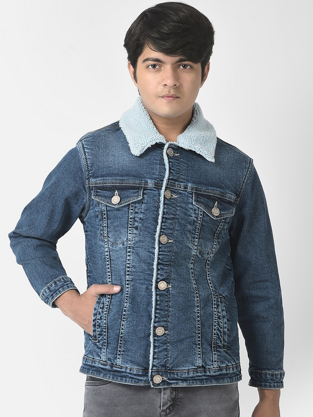 Crimsoune Club Boys Washed Lightweight Denim Jacket