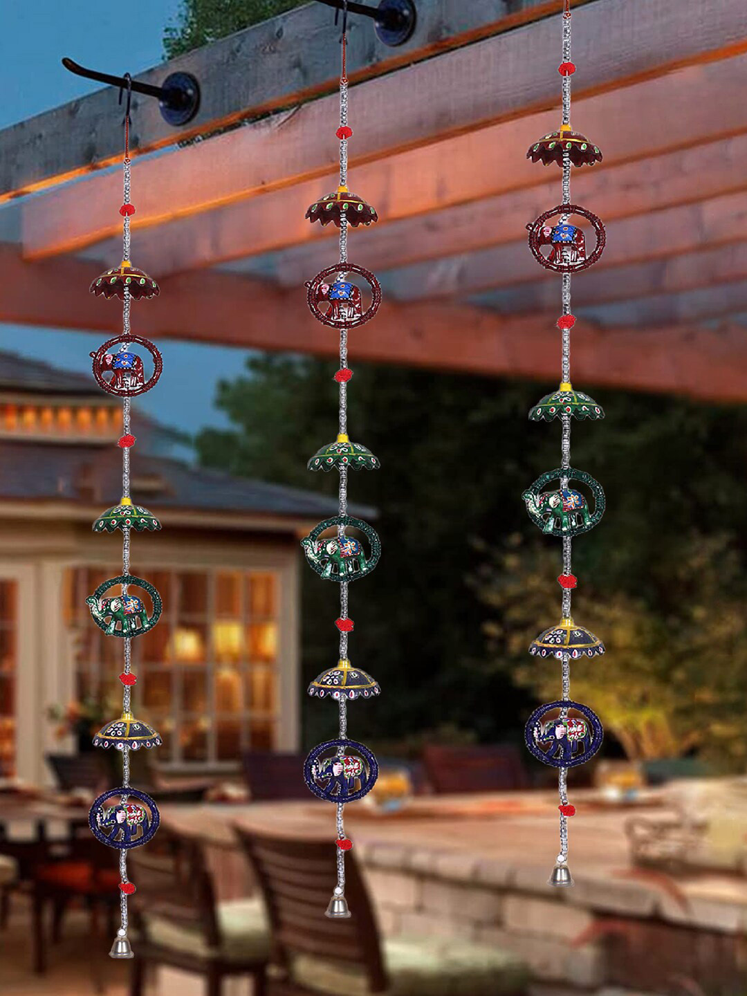 Kuber Industries Hanging Windchimes Plastic Ethnic Motifs Matte Hall Wall Hangings-43.3In