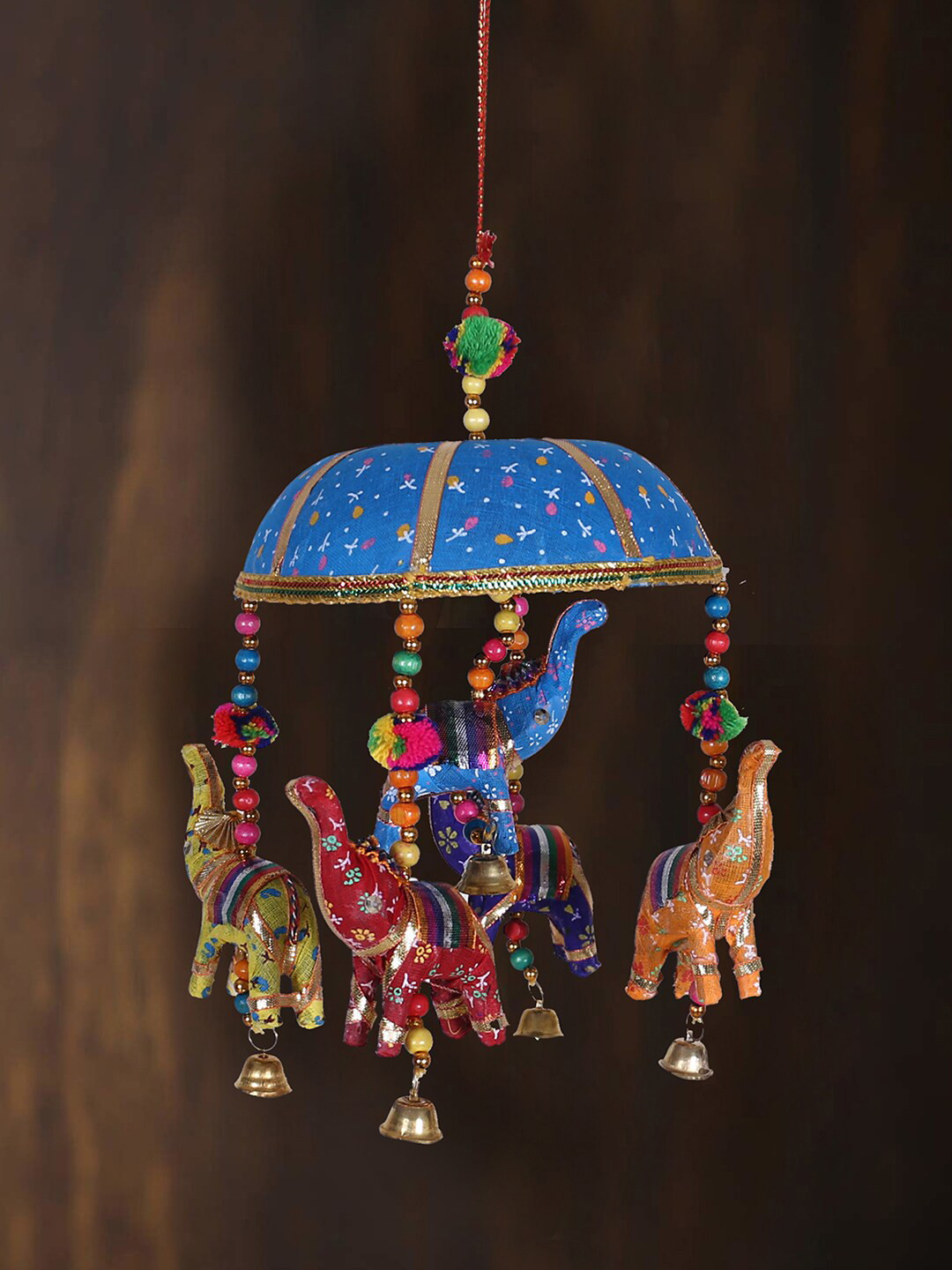 Kuber Industries Plastic Ethnic Motifs Glossy Hanging Hall Wall Hangings-13.8In