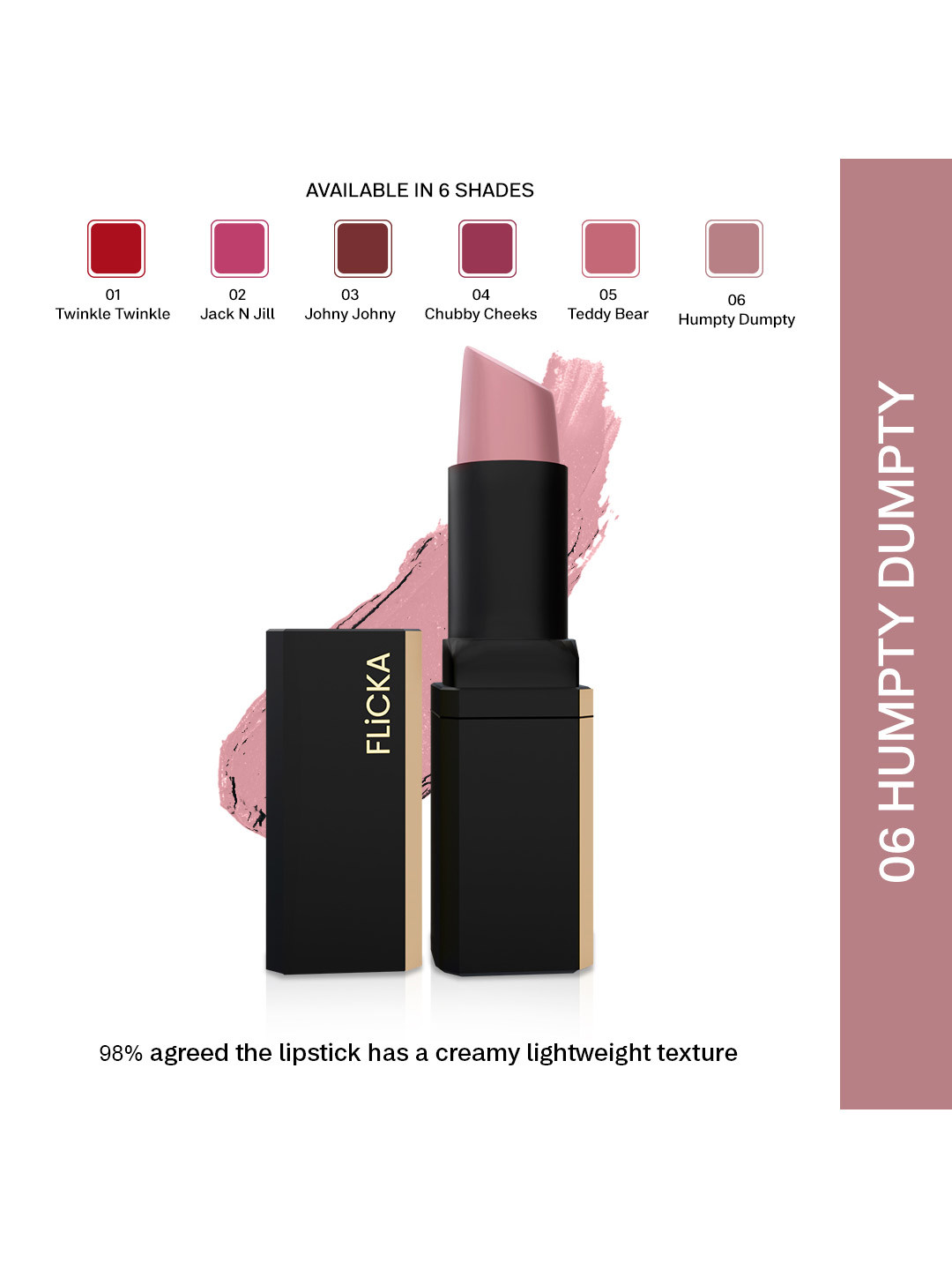FLiCKA Lip Poetry Matte Lipstick 4 gm - Humpty Dumpty 06