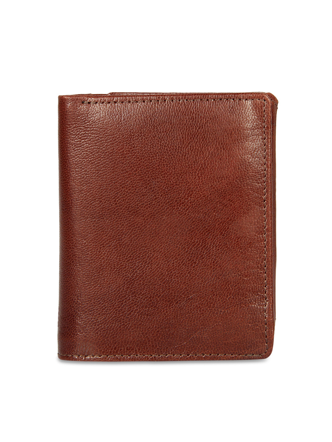 Leather Zentrum Men Tan Solid Two Fold Wallet