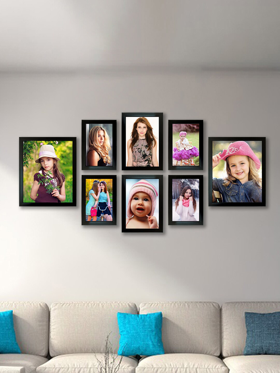 Kuber Industries Set Of 8 Black Collage MDF Photo Frames