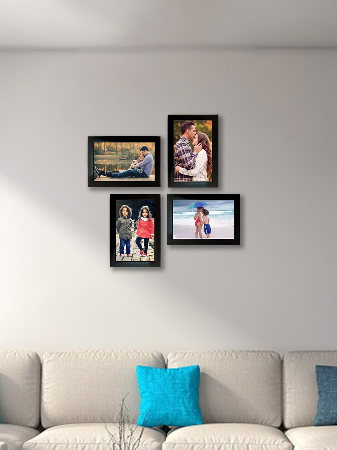 Kuber Industries Set Of 4 Black Collage Photo Frames