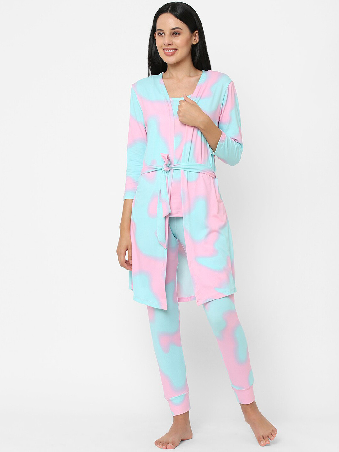 Sweet Dreams Tie and Dye Printed Night suit