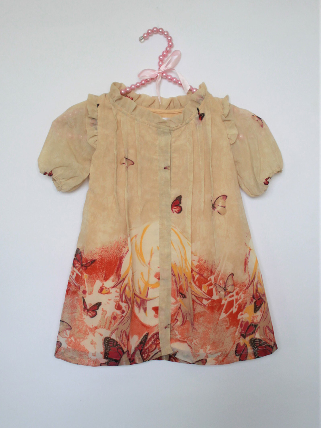 MANY FROCKS & Floral Printed Georgette Ethnic A-Line Dress