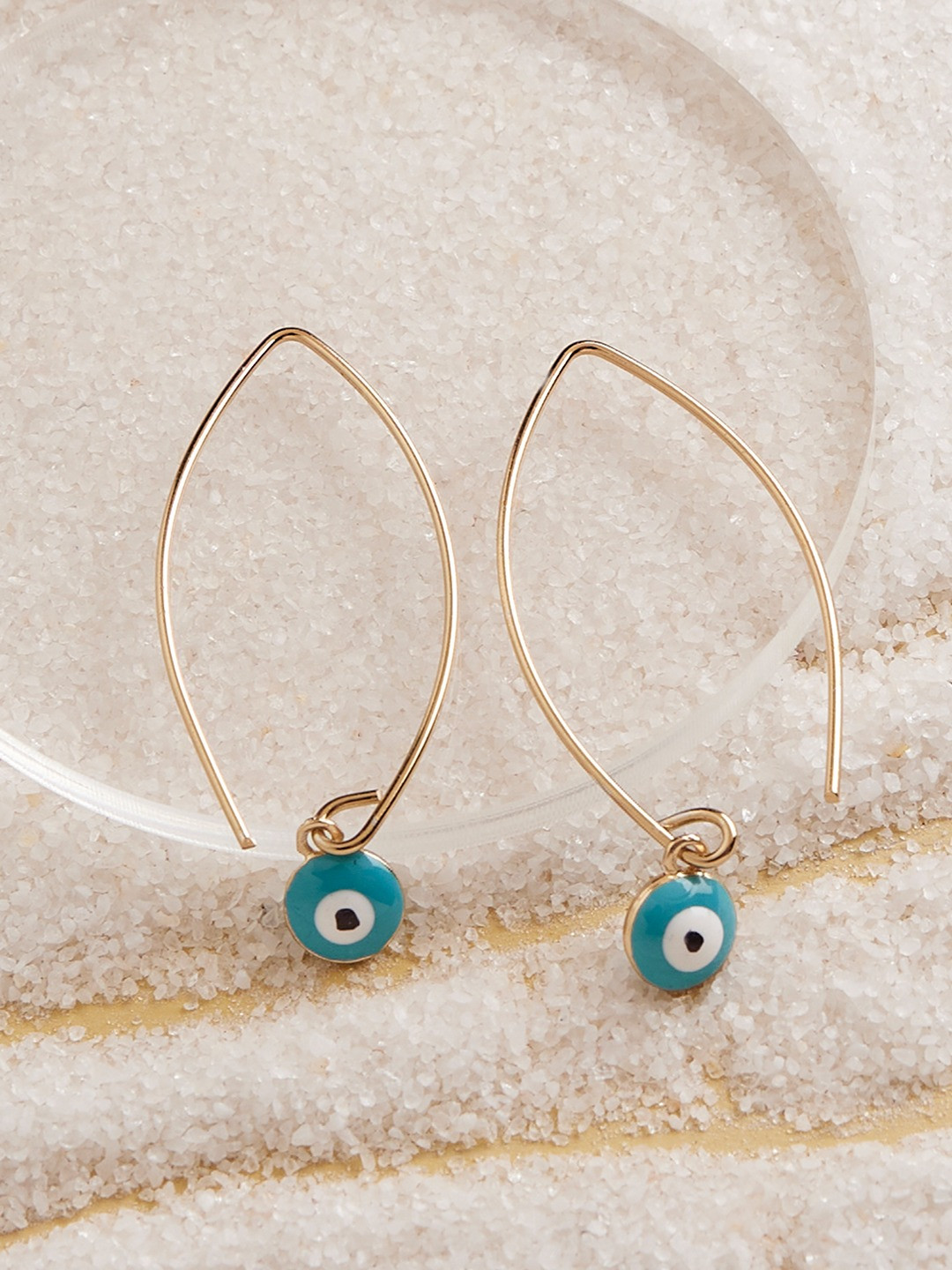 Zaveri Pearls Gold-Plated Contemporary Drop Earrings