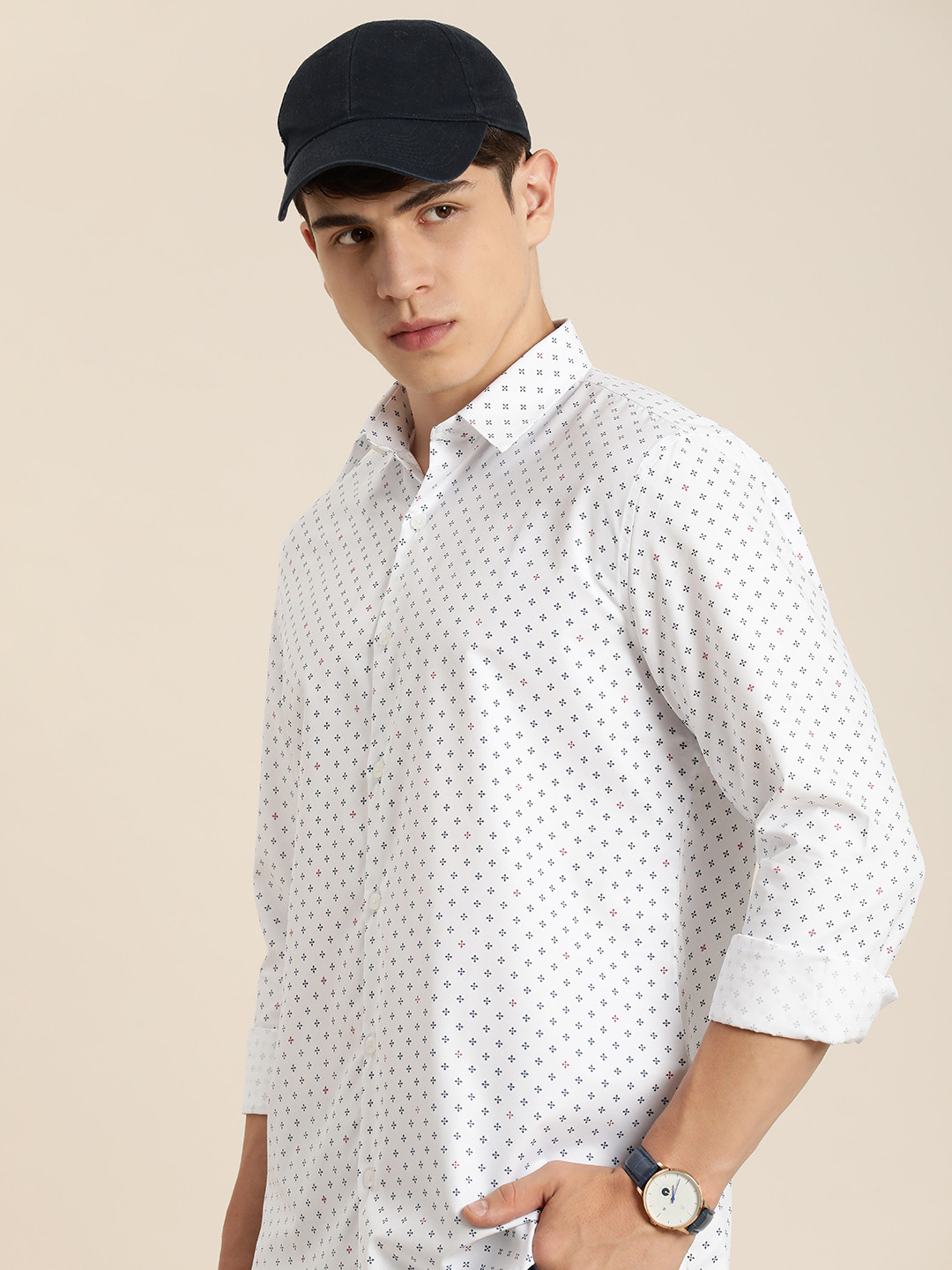 encore by INVICTUS Men Micro Ditsy Floral Printed Casual Shirt