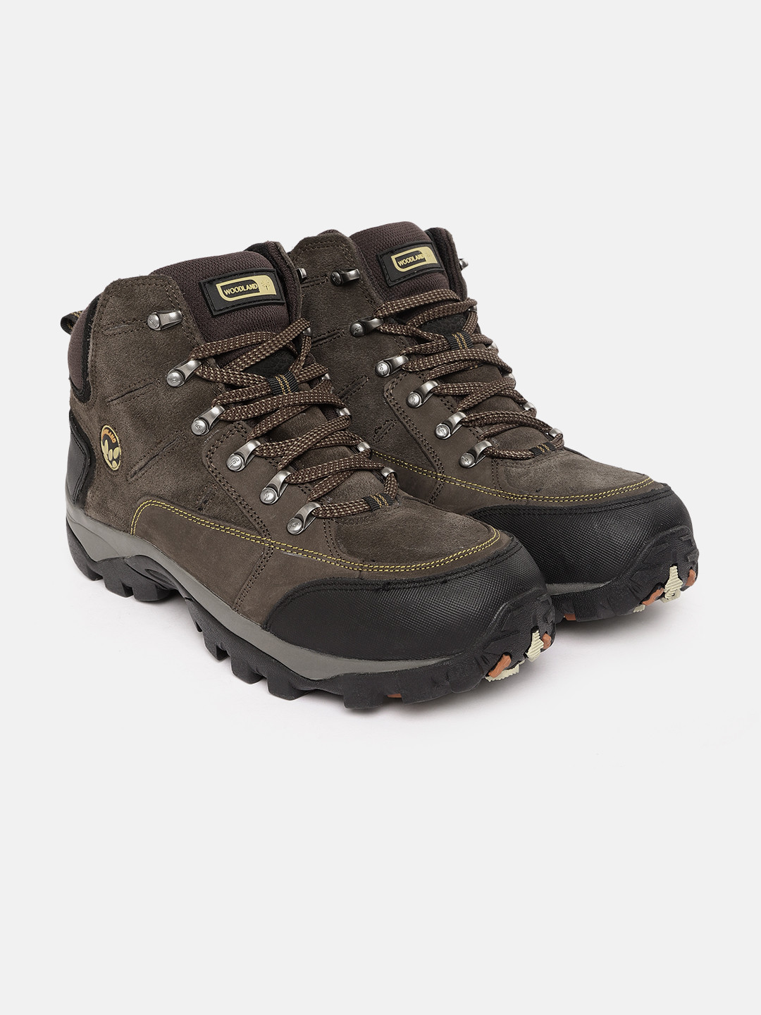 Woodland Men Mid-Top Leather Sneakers