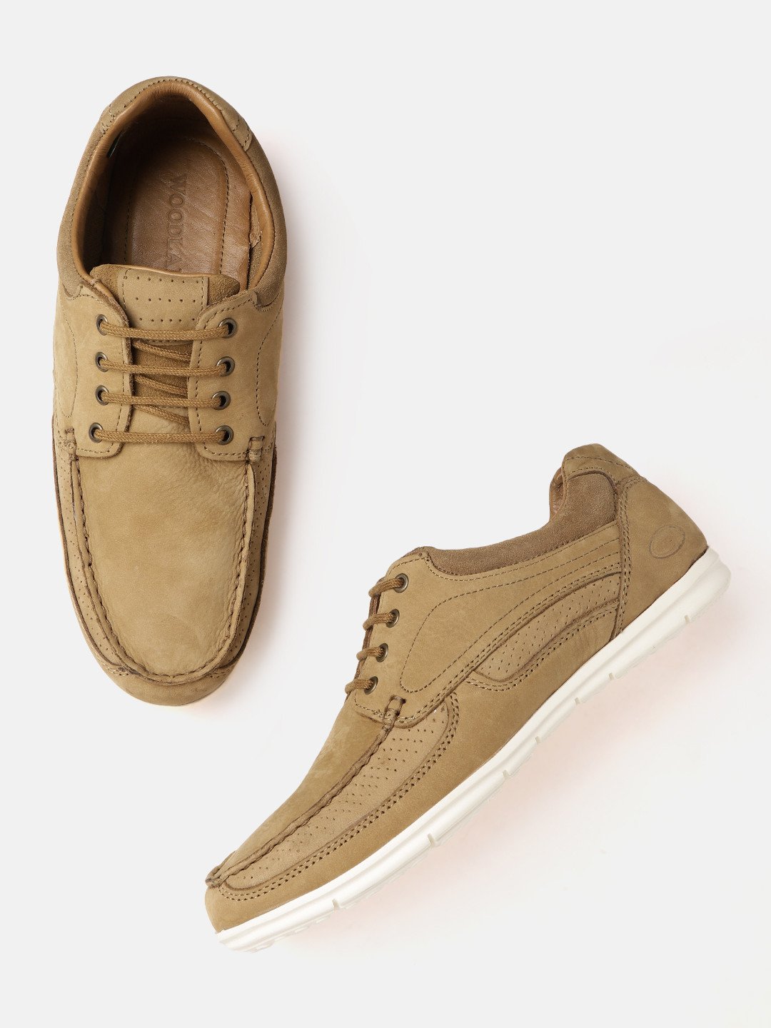 Woodland Men Leather Perforated Derbys