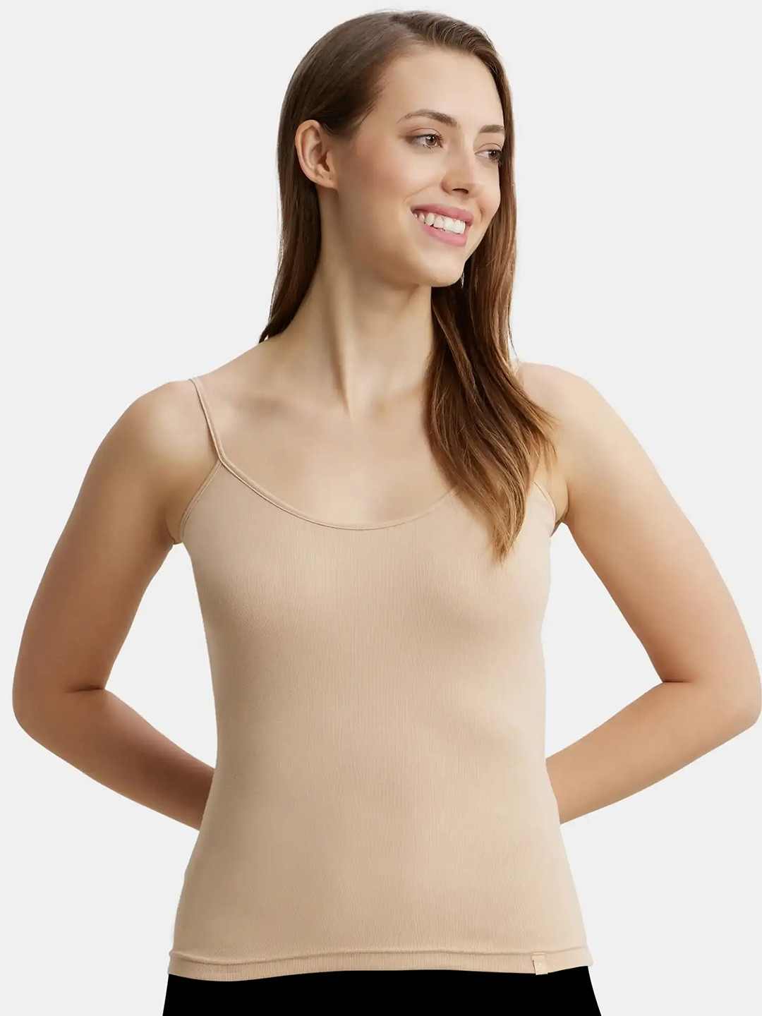 Jockey Super Combed Cotton Camisole with Adjustable Straps and StayFresh Treatment-1487