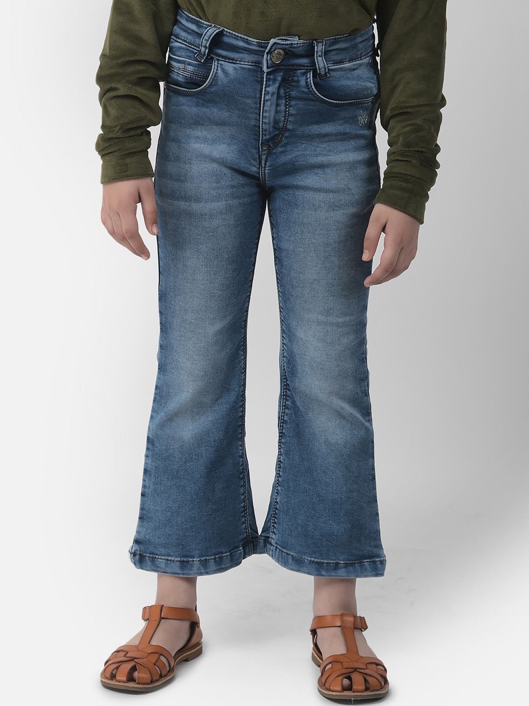 Crimsoune Club Girls Comfort Bootcut Heavy Fade Jeans