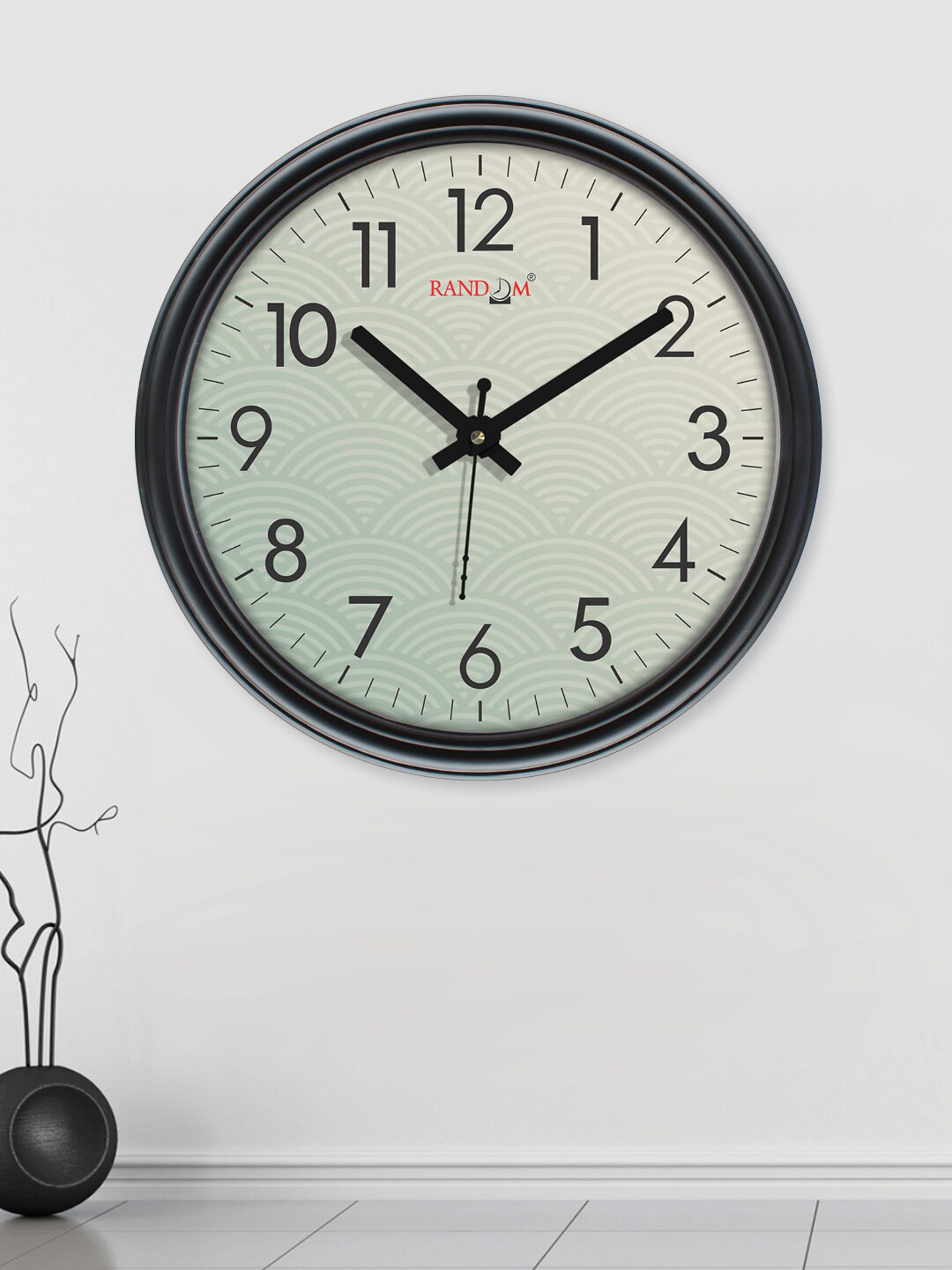 RANDOM Curve Rainbow Black & White Printed Contemporary Wall Clock