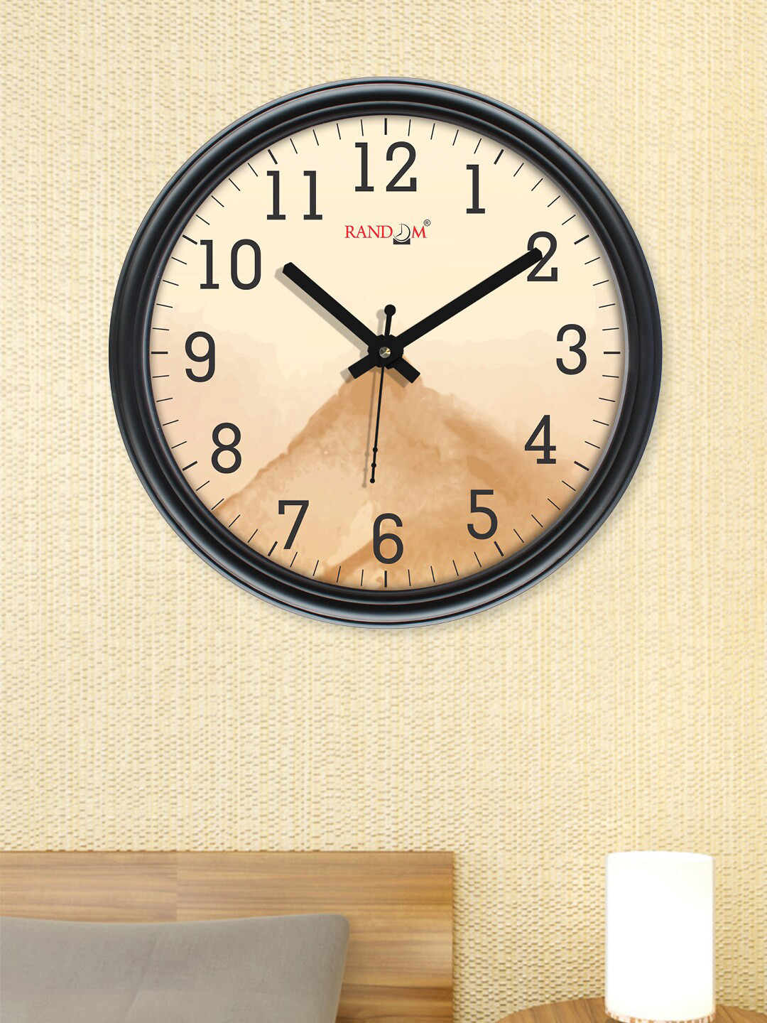 RANDOM Revoke Black & Brown Printed Contemporary Wall Clock