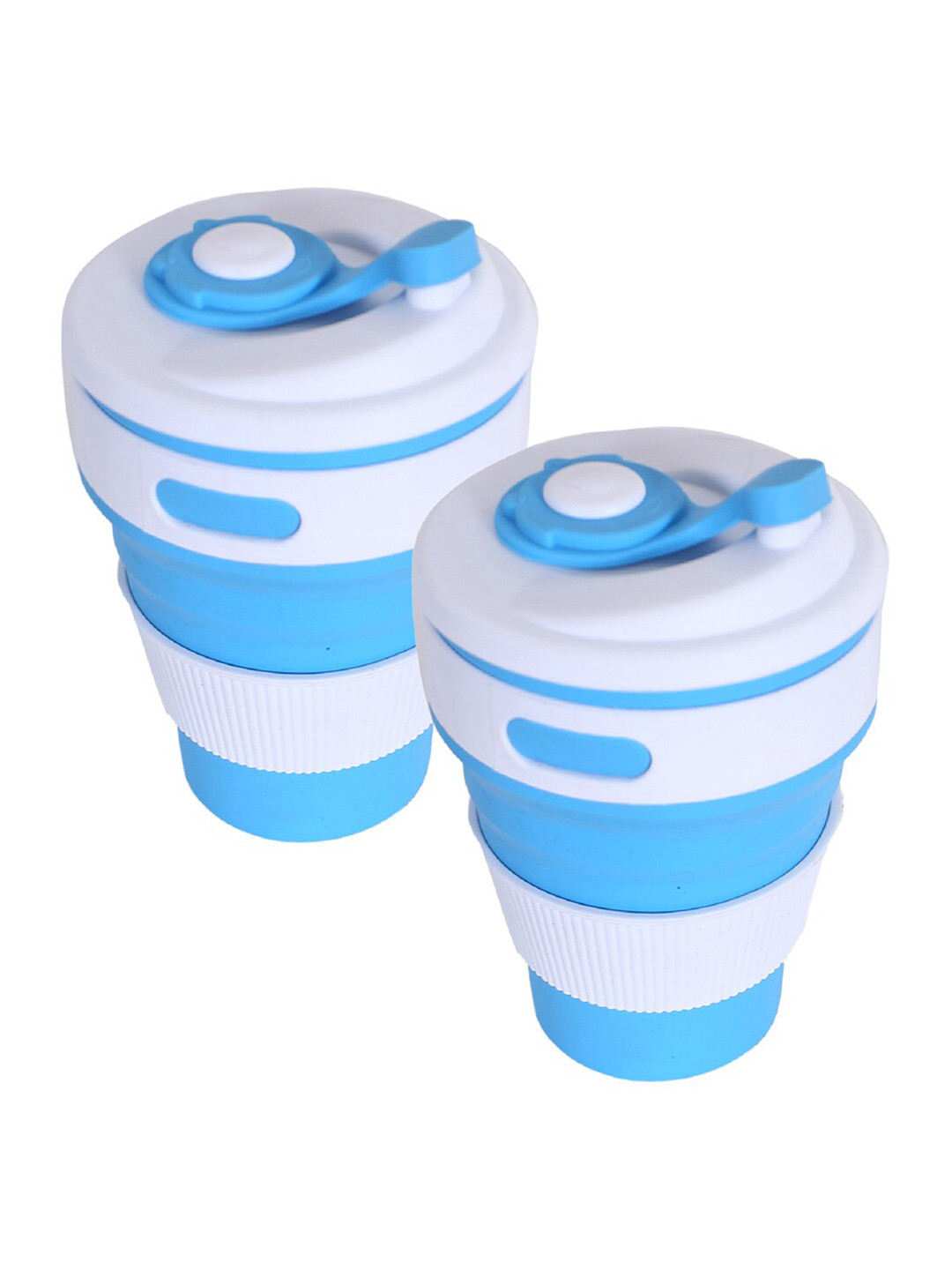 Kuber Industries Hubby Wifey Blue Silicone Microwave Safe 2 Piece Mugs-350ml