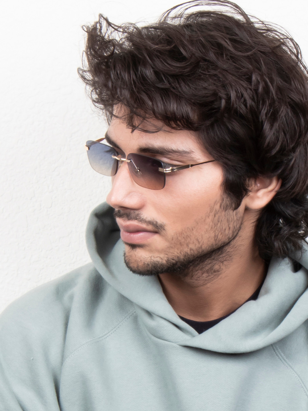 Ted Smith Unisex Rectangle Sunglasses with UV Protected Lens TSS-SQUAD_C4-Blue